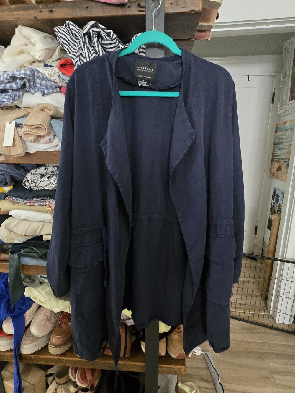 Sanctuary Navy Open Front Lightweight Jacket